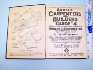 BN848 1946 Audels Carpenters And Builders Guide #4 Wood  