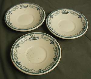   SAUCERS   RESTAURANT WARE SILVERS SCAMMELLS TRENTON CHINA BLUE WHITE