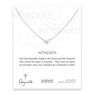 Dogeared Whispers Bow Necklace in Sterling Silver 18  