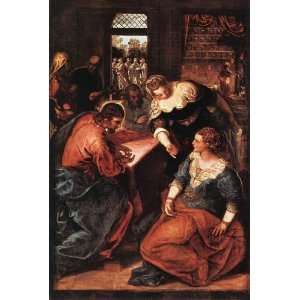  6 x 4 Greeting Card Tintoretto Christ in the House of 