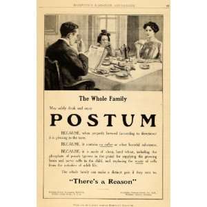  1911 Ad Postum Coffee Substitute Family Breakfast Time 