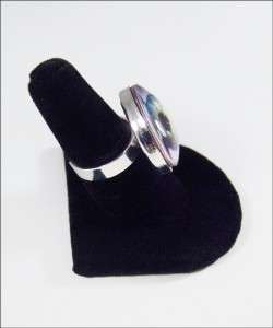 Marilyn Manson Heart Glass Sterling Silver Ring RR 246  
