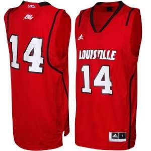   Louisville Cardinals #14 Replica Basketball Jersey   Red (Large