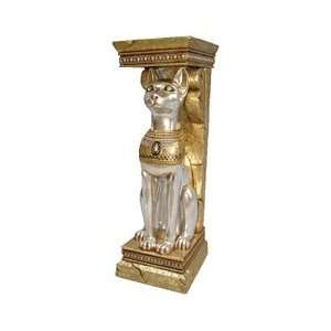   Egyptian cat goddess statue Bastet Pedestal sculpture 