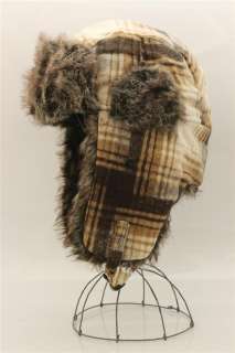   Plaid Bomber Aviator Trapper Trooper Ear Flap Fur Wool Russian Ski Hat
