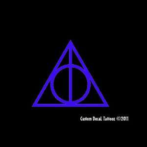  Deathly Hallows Harry Potter Car Window Decal Sticker Blue 