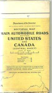 1936 Automobile Road Map between US & Canada Promo  