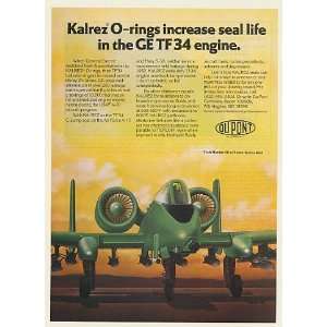1984 USAF A 10 Aircraft GE TF34 Engine Du Pont Kalrez Print Ad (52529)