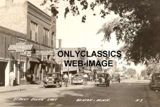 1938 BENSON MN MAIN STREET CHEVROLET AUTO DEALER PHOTO  