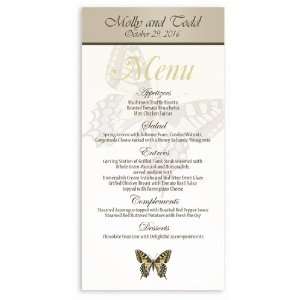  250 Wedding Menu Cards   Butterfly Taupe & Harvest Office 