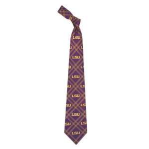  LSU Tigers Checked Woven Poly Tie