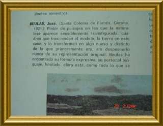 BEULAS IS ONE OF SPAIN MOST RECONIZED PAINTER SCULPTOR.PLEASE FIND 