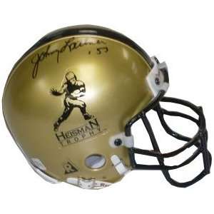  Johnny Lattner signed Gold Heisman Authentic Mini Helmet 