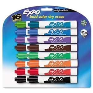  EXPO 83083   Dry Erase Markers, Chisel Tip, Assorted, 16 