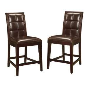   Back Leather Counter Stools (2/CTN) (Coffee Bean)