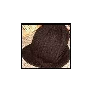 Black Knit Visor Beanie Hat   Mens