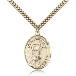 Gold Filled St. Saint Stephanie Medal Pendant 1 x 3/4 Inches 7228GF 
