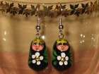russian dolls black babushka earrings party favour gift returns 