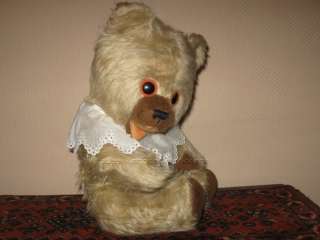 Vintage European Baby Bear Long Mohair Felt Disk Eyes  