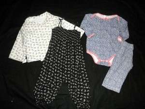 GAP & BABY NAY 4pc lot Spring Top Smocked overalls pants outfit Girls 