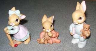 Homco 3.5 Baby Bunny Bunnies Rabbits Children Porcelain Figurines 