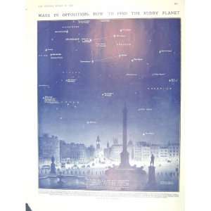  1909 PLANET MARS LONDON SATURN ASTRONOMY BURGOMASTER