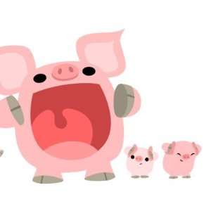  Shouting Cartoon Pigs Mug)
