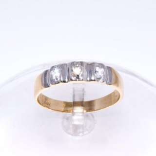 Wedding Ring 14K Solid Gold Round Cut Diamonds Size 10 1/2  