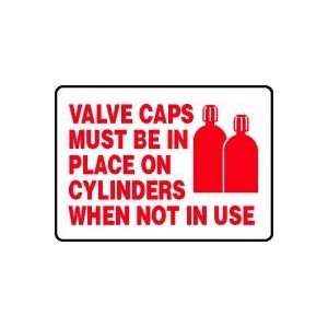  VALVE CAPS MUST BE IN PLACE ON CYLINDERS WHEN NOT IN USE 