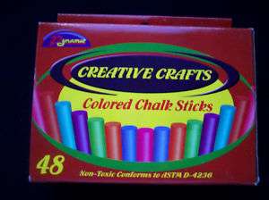 48 Colored Chalk Sticks Non Toxic School Crafts Art  