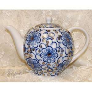  Lomonosov Cornflower Porcelain Teapot, 66 oz. Kitchen 