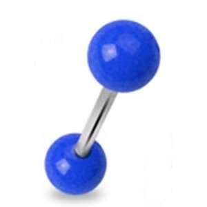  Surgical Steel Tongue Ring Piercing Barbell with Blue 