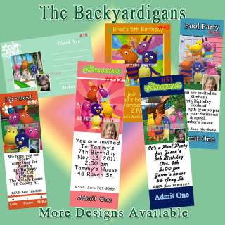 Backyardigans Birthday Invitation Thank You Cards Sticker Pkg 