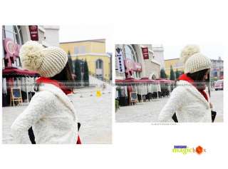 New Fashion Cute Big Ball Protect Ear Baggy Knit Wool Hat 11 Colors 