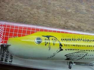   Wooden 8 Big Game Pikie Minno~Yellow~Minnow Lure Bait Fishing  