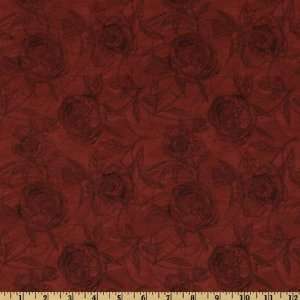   Rose Toile Red/Black Fabric By The Yard Arts, Crafts & Sewing