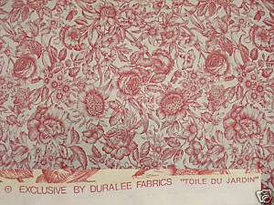 Duralee TOILE DU JARDIN Red Toile Fabric  