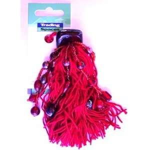  4.0 Inch Magenta Tassel With Magenta and Pink Beads 4 Inch 