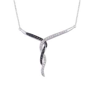   with Black and White Diamond Accent Twisted Necklace, 17 Jewelry