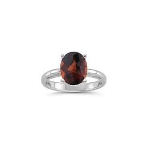  4.38 Cts Garnet Solitaire Ring in Platinum 6.5 Jewelry