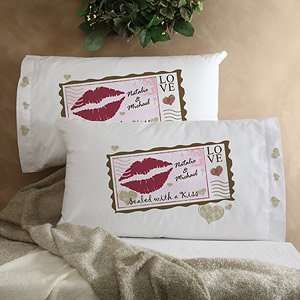  Sealed With A Kiss Romantic Personalized Pillowcase