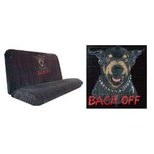 Car Truck SUV Rottweiler Back Off Print Rear Bench or Small Truck Seat 