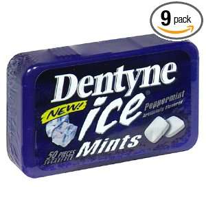 Dentyne Ice Mints, Peppermint, Pieces, 50 Count Packages (Pack of 9 