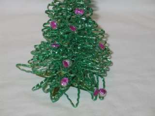   Christmas Green Pink Metal Foil Tree 10 1940s 1950s T10  