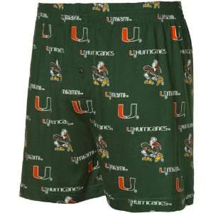  Miami Hurricanes Green Maverick Boxer Shorts (Small 
