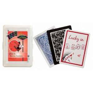 Wedding Favors Red Bridal Vegas Theme Personalized Playing Card Favors 