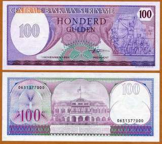 Suriname / Surinam, 100 Gulden, 1985, P 128, UNC  