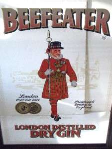 Classic BEEFEATER Mirror Bar Sign Large 34 X 24 London Gin Very Good 