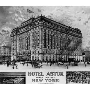  8 1/2 X 11 Photograph of the Hotel Astor on Times Square 