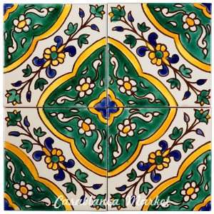  Mediterranean Jerusalem Ceramic Tile 4x4